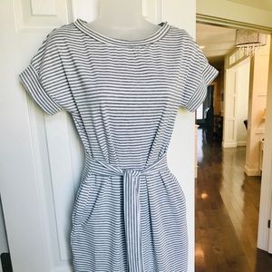 Striped tshirt dress with attached self